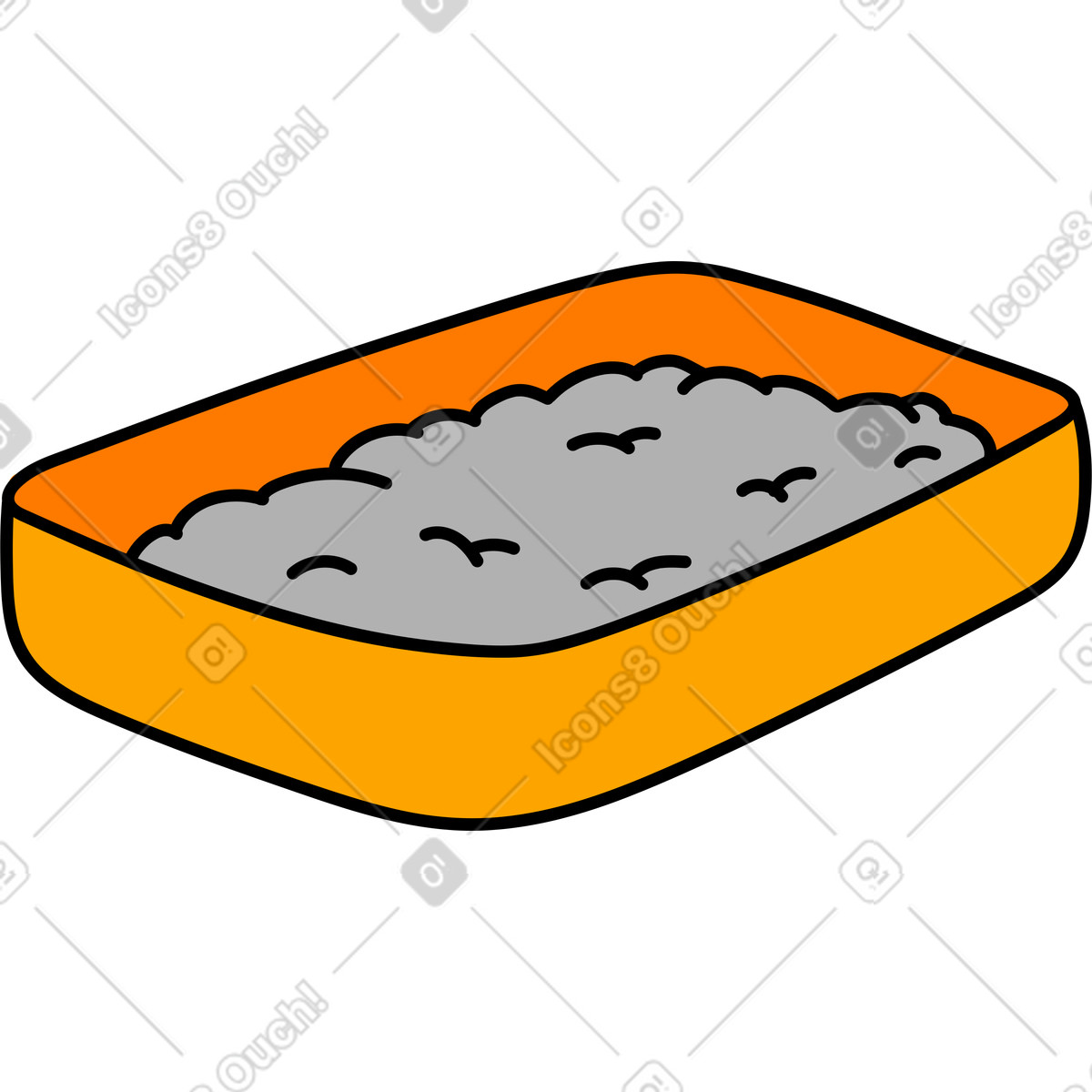 Katzentöpfchen-Illustration im Purr-Stil als Download in PNG, SVG