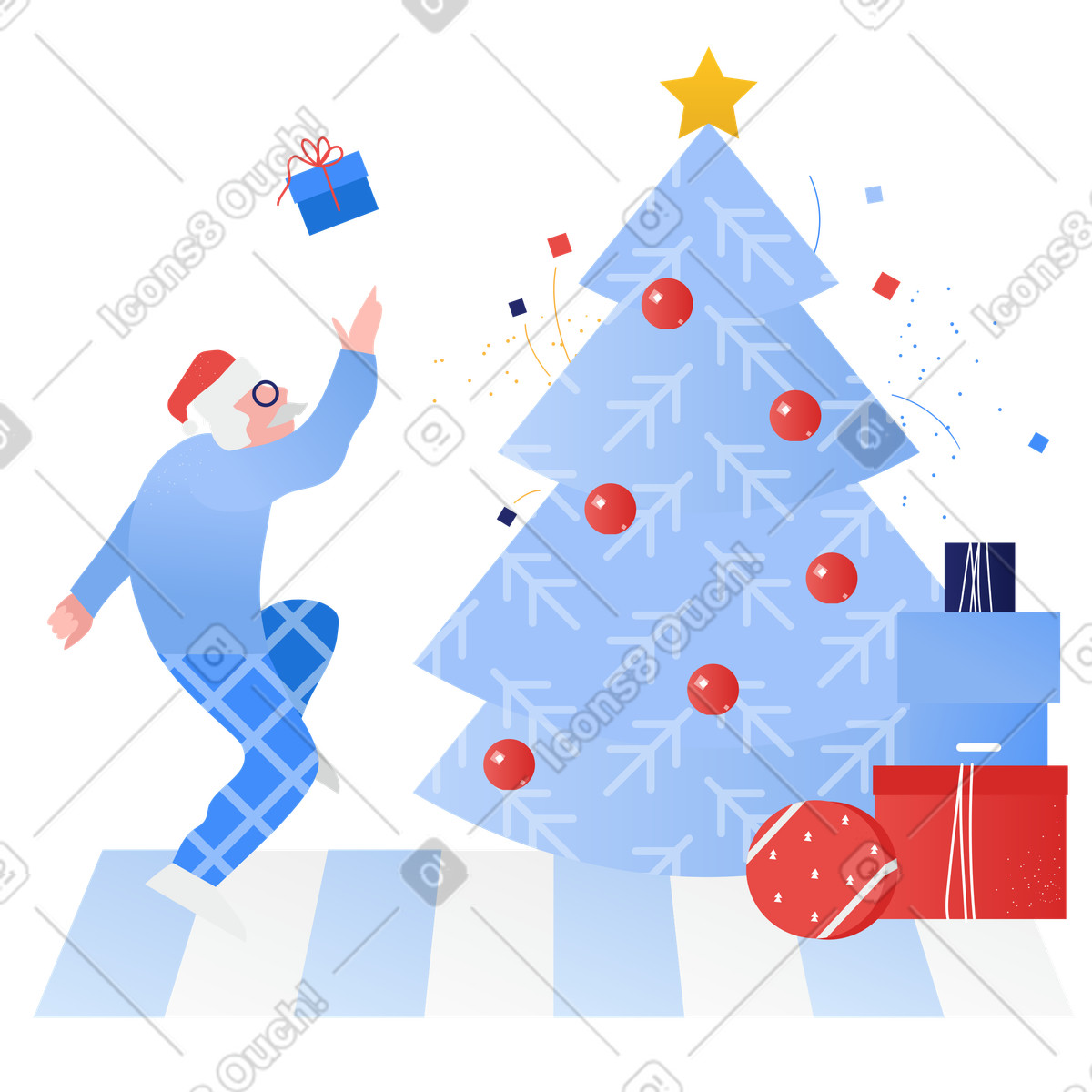 Illustration Réjouissez-vous des cadeaux dans le style Clip à télécharger aux formats PNG, SVG