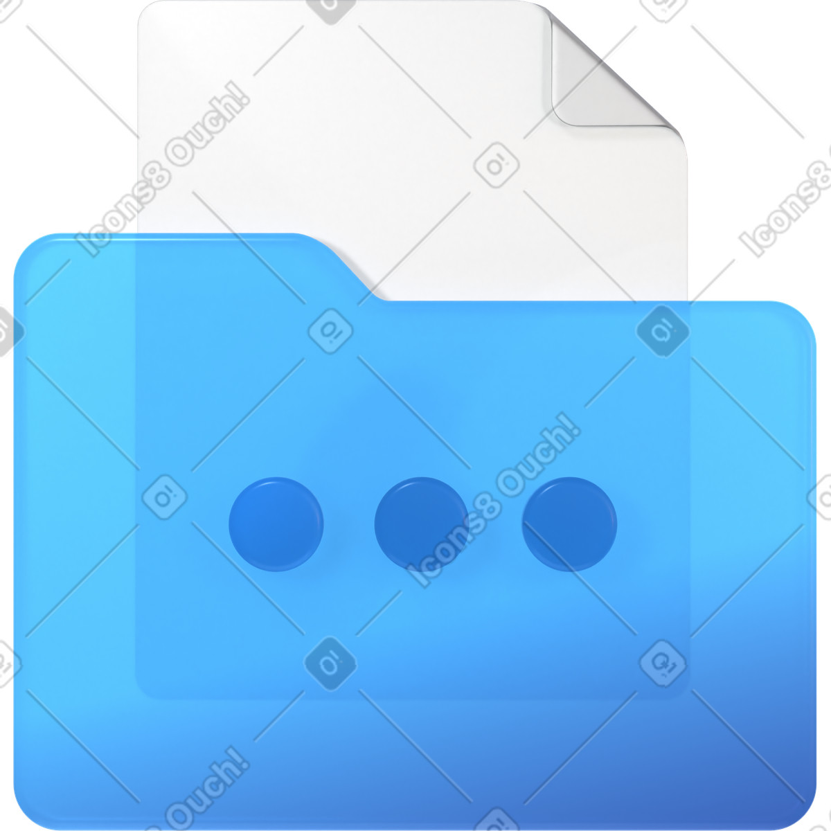 Ilustração de Pasta documentos em no estilo 3D Glassy para baixar em PNG, SVG