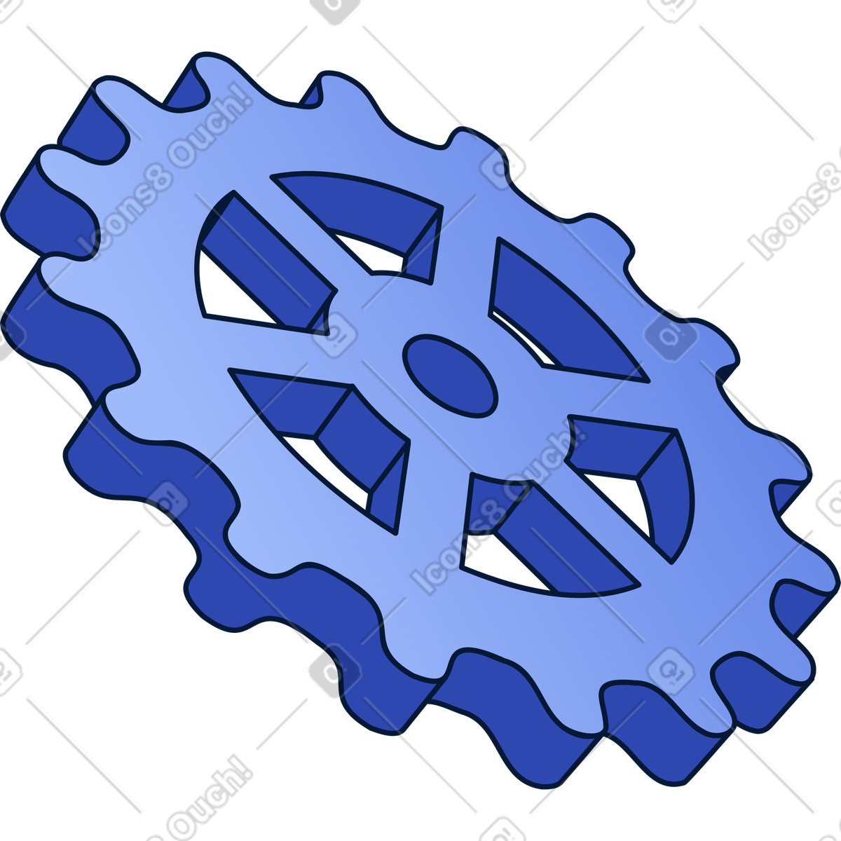 Gear illustration in Neat style download in PNG, SVG
