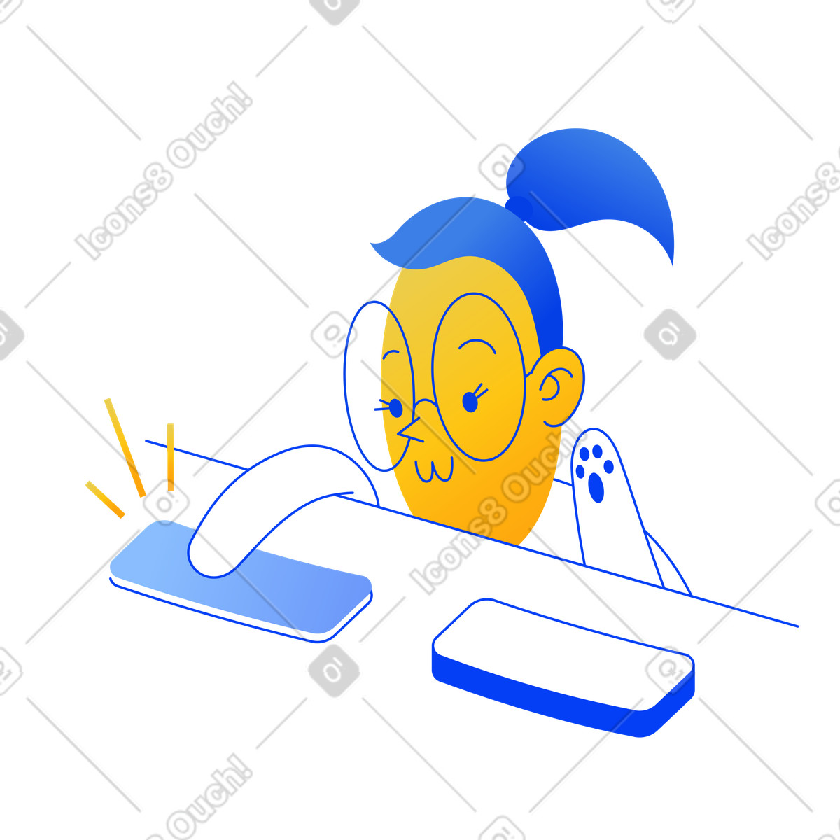 Pushing buttons illustration in Buddy style download in PNG, SVG