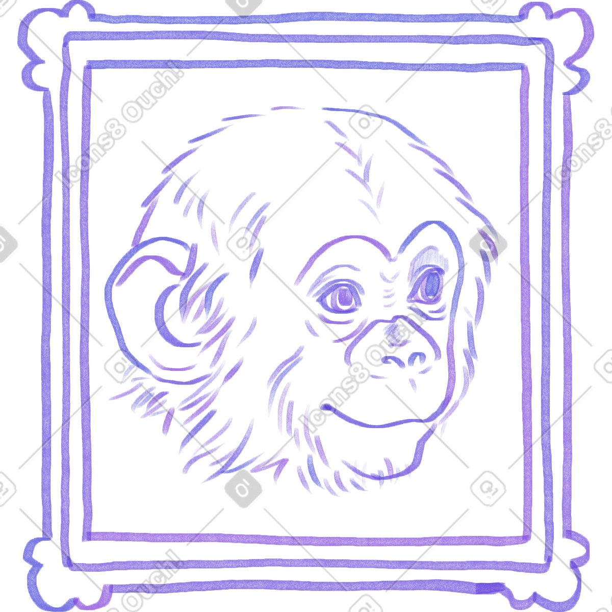 Bild im rahmen-Illustration Marker-Stil als Download in PNG, SVG