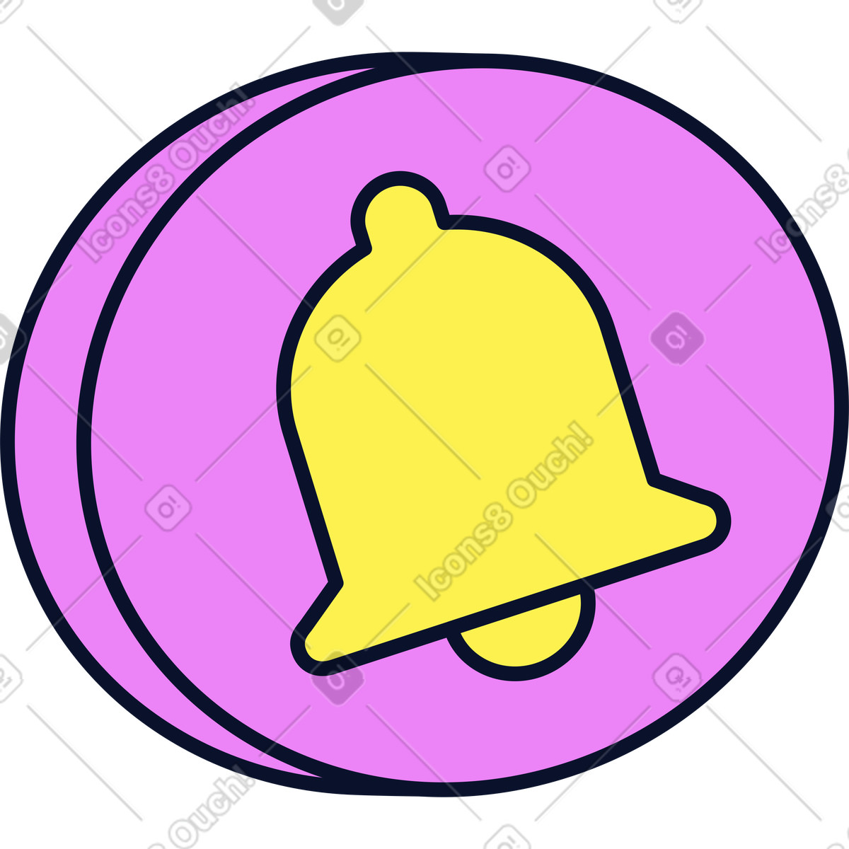 Ilustración Botón de campana en estilo Flexy a descargar en PNG y SVG