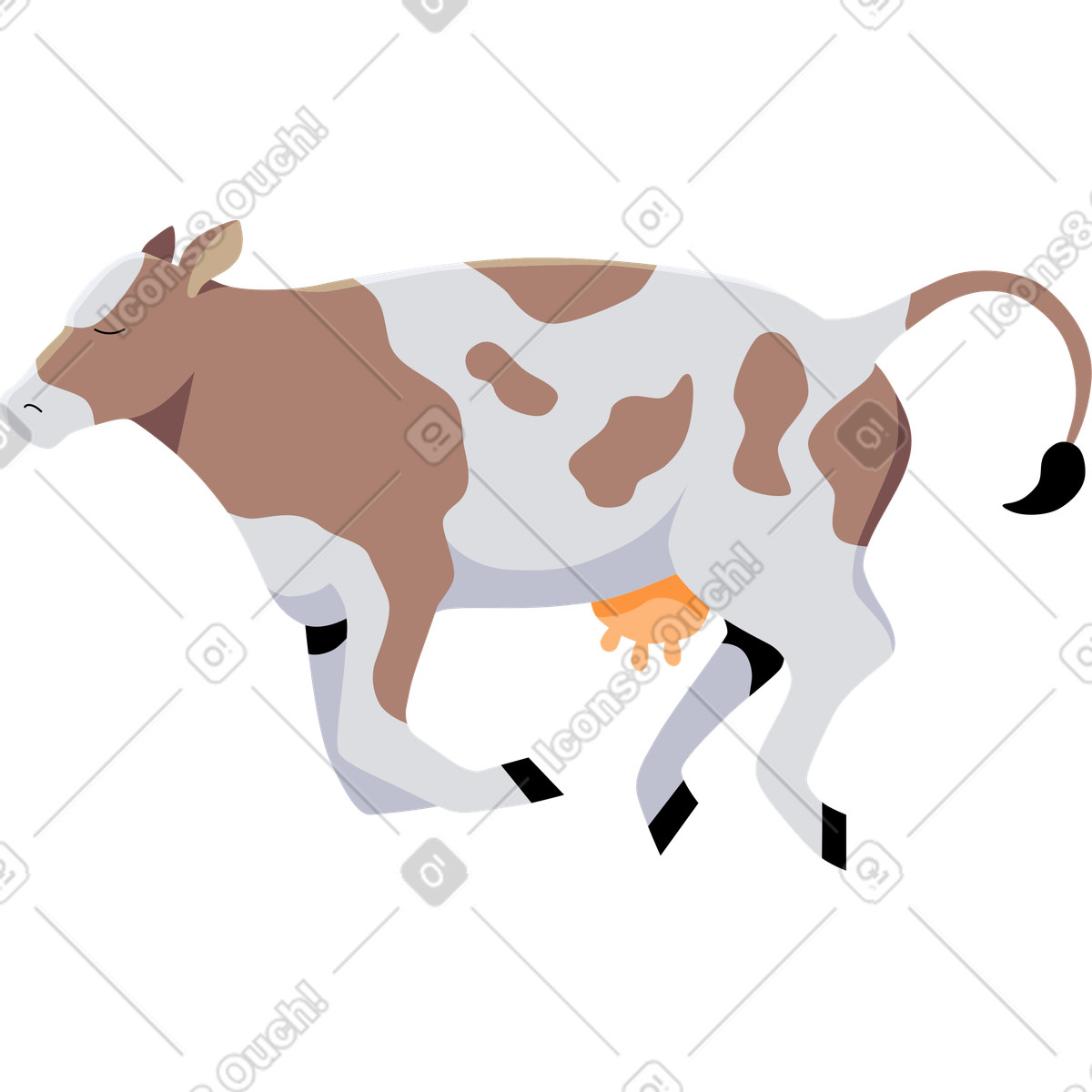 Kuh-Illustration im Jaconda-Stil als Download in PNG, SVG
