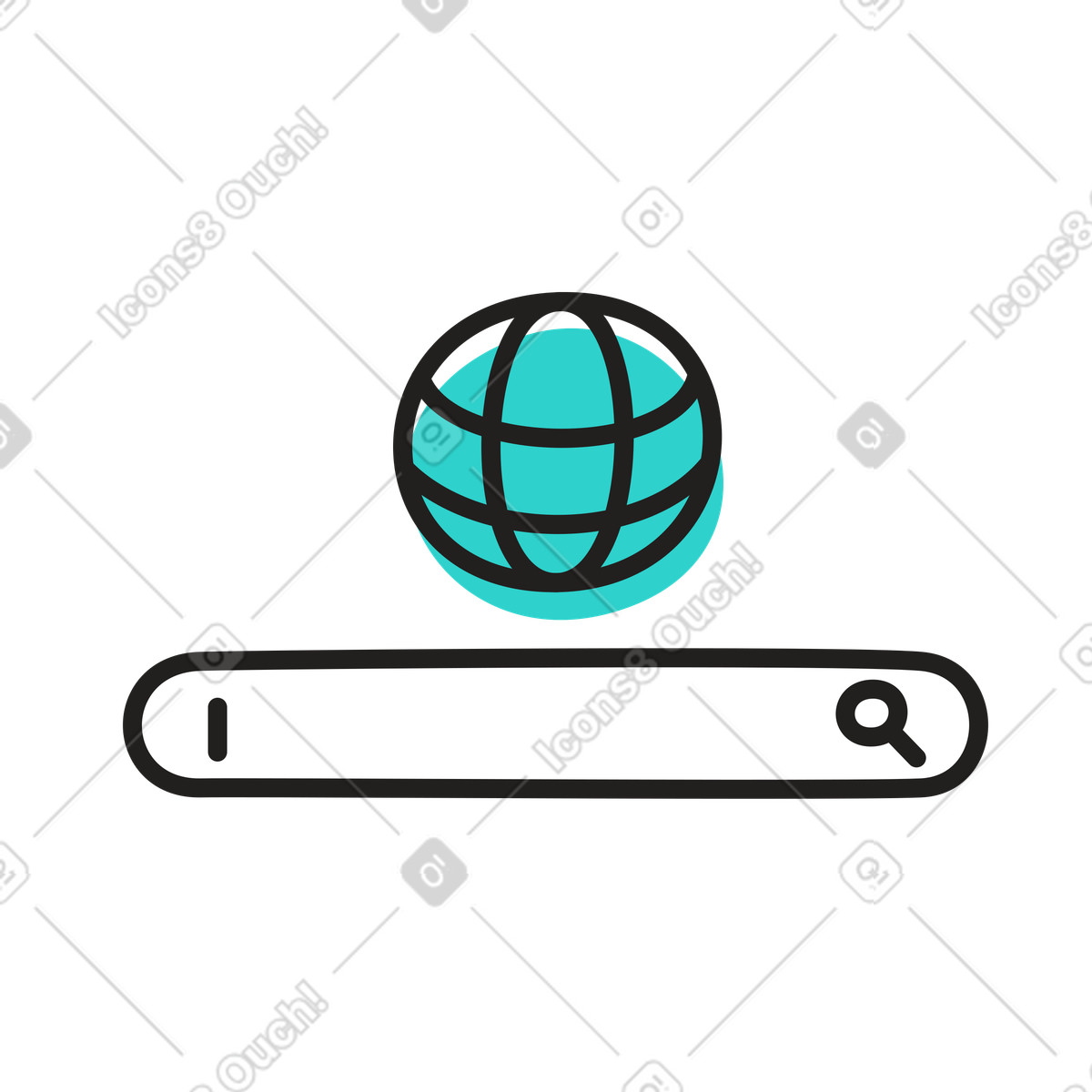 Cercare informazioni su internet illustrazione in stile Little scarica in PNG, SVG