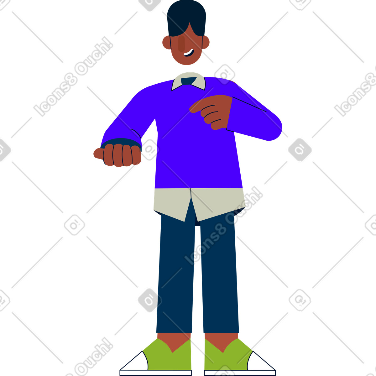 Ilustração de Homem fica com o braço dobrado em no estilo Cubes para baixar em PNG, SVG