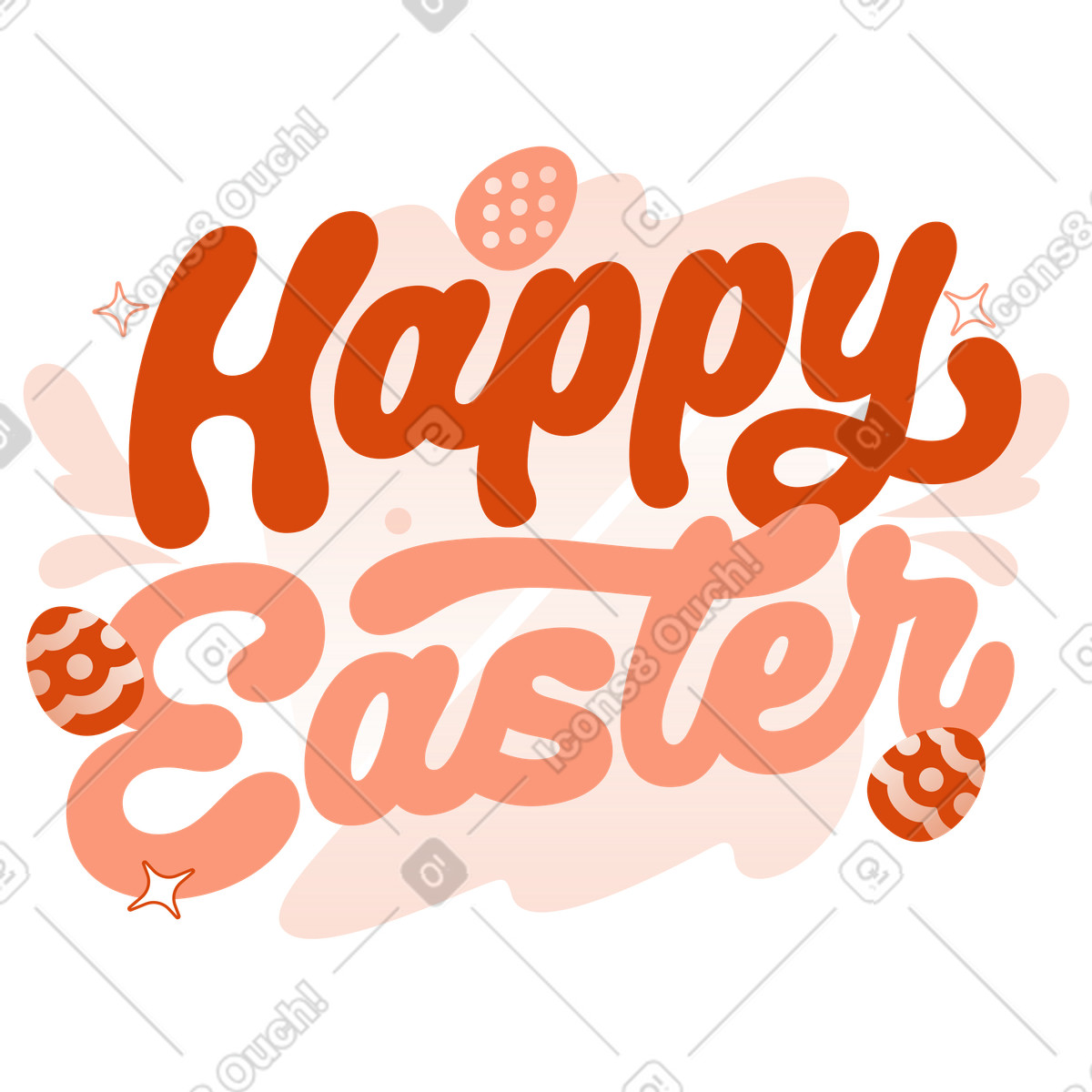 下载 Orange 风格的 Easter greeting card, Calligraphy style text 插画，支持 PNG、SVG 格式