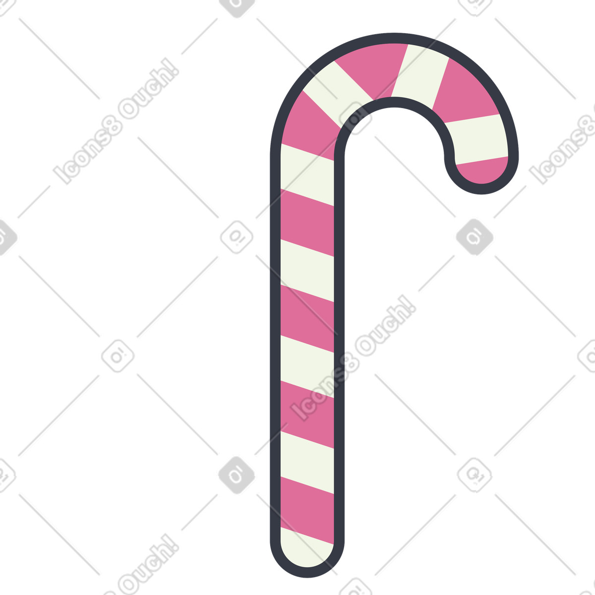 下载 Abstract 风格的 糖果手杖 插画，支持 PNG、SVG 格式