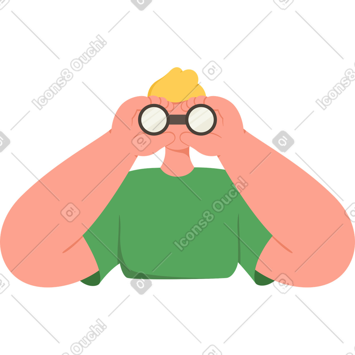 Ilustración Man with binocular en estilo Social a descargar en PNG y SVG