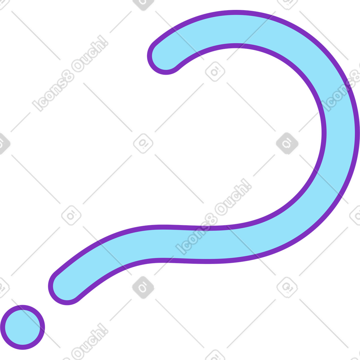Kleine blaue frage-Illustration im Elastic-Stil als Download in PNG, SVG