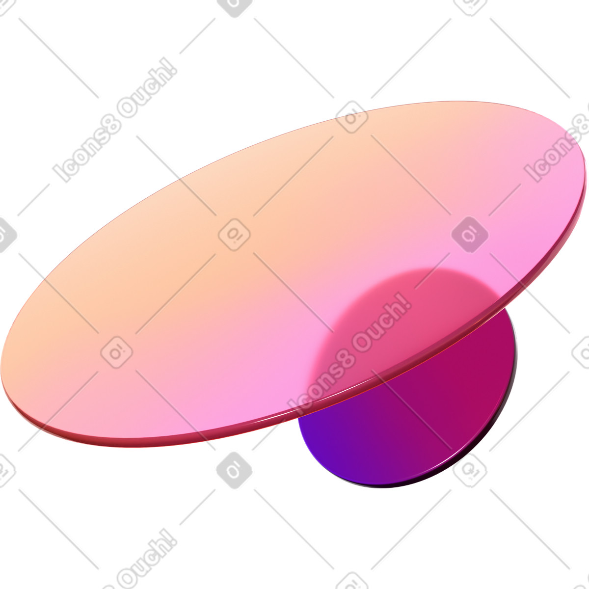 Gradient lens and transparent disk illustration in PNG, SVG
