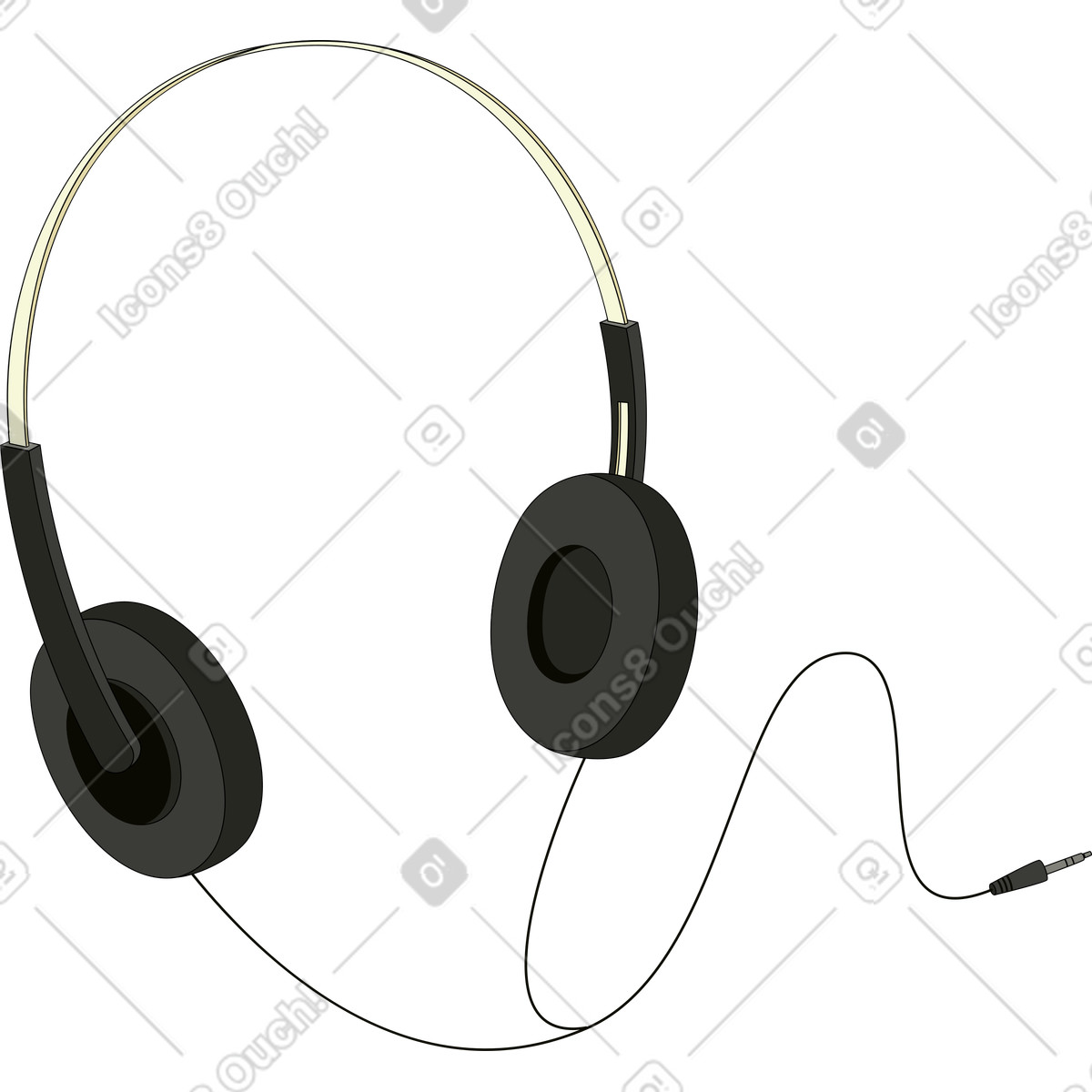 下载 Retro 风格的 头戴式耳机 插画，支持 PNG、SVG 格式