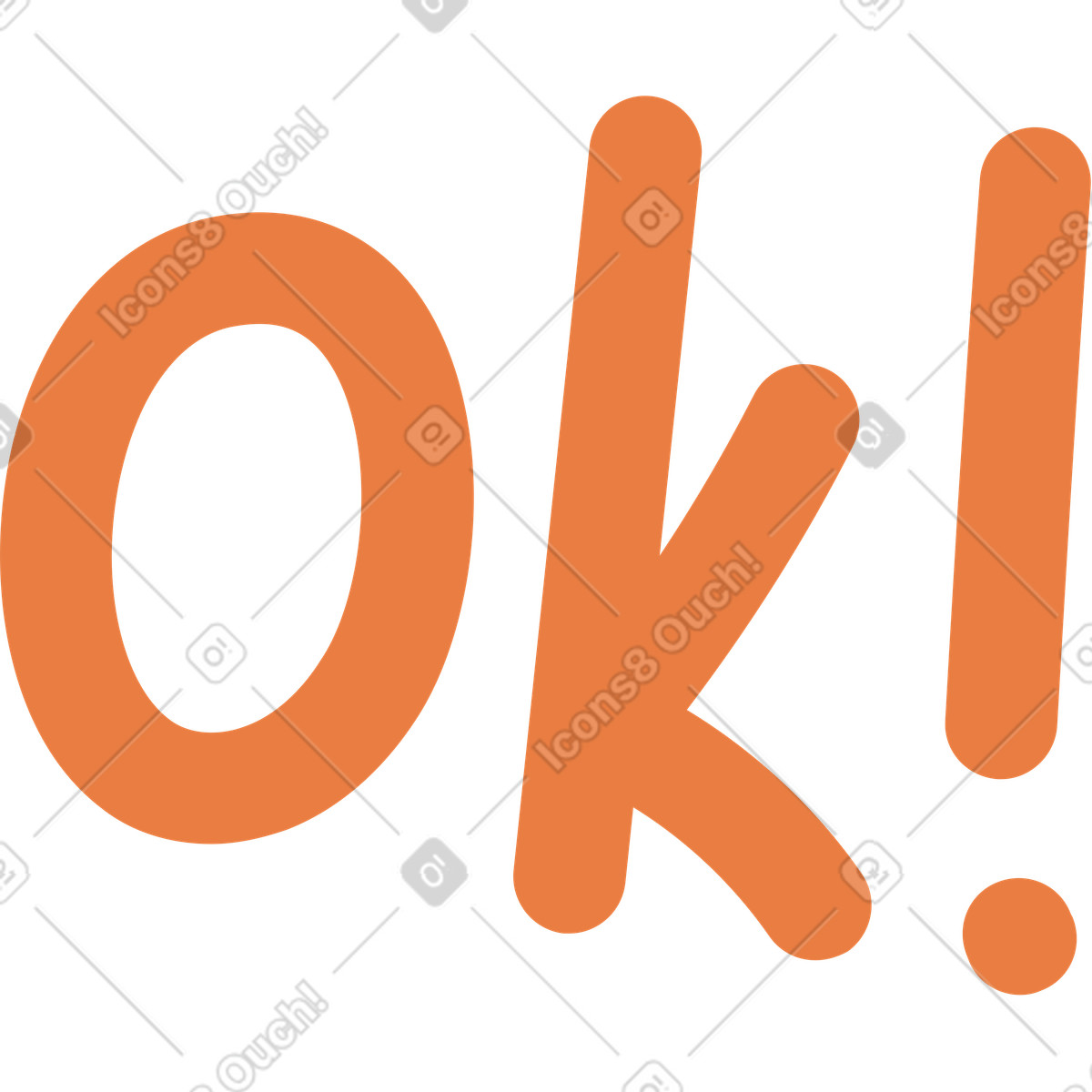 Ok-Illustration im Ginger Cat-Stil als Download in PNG, SVG