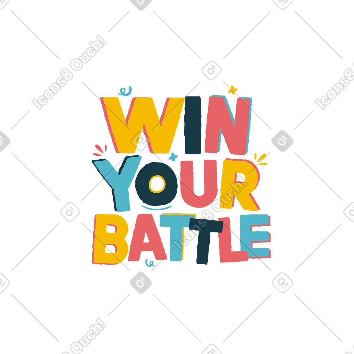 Illustration Lettering win your battle dans le style Flamenco à télécharger aux formats PNG, SVG