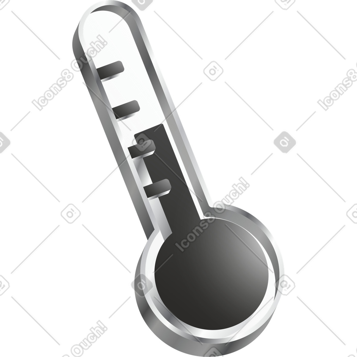 Ilustração de Metallic thermometer for temperature measurement em no estilo Token para baixar em PNG, SVG