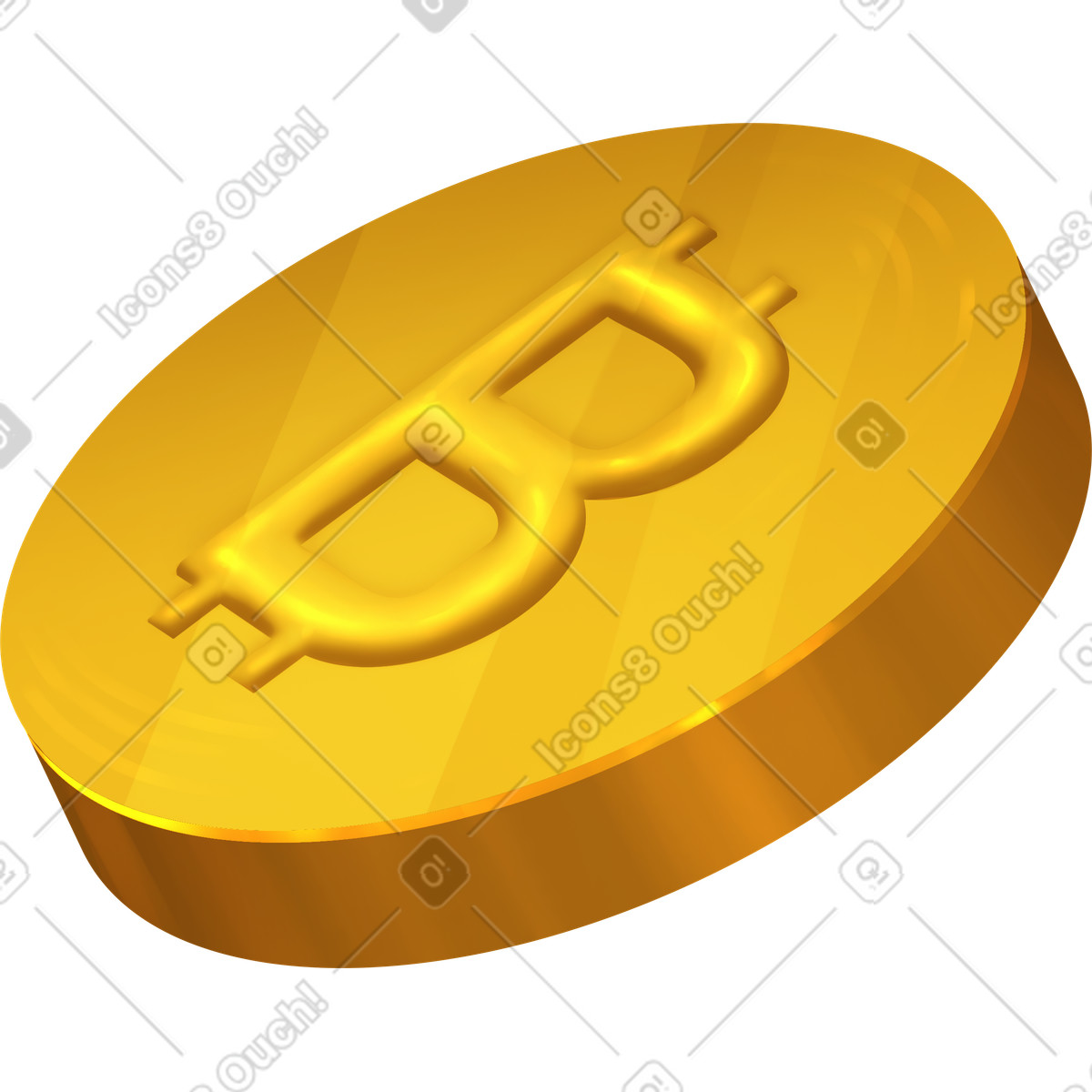 Ilustración Bitcoin coin en estilo Props a descargar en PNG y SVG
