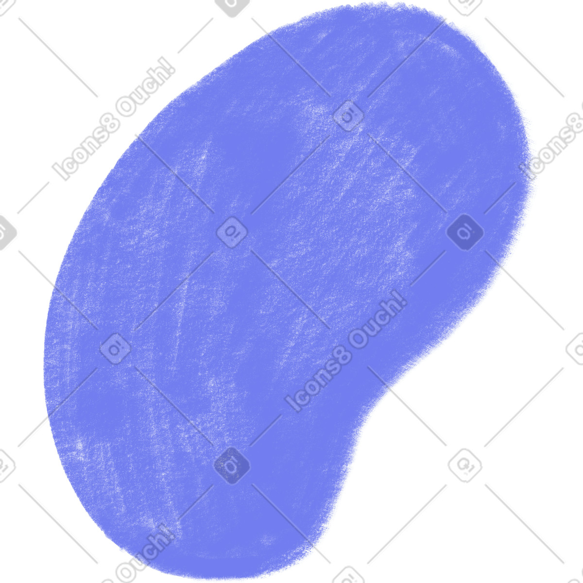 Blue oval illustration in Doodle style download in PNG, SVG