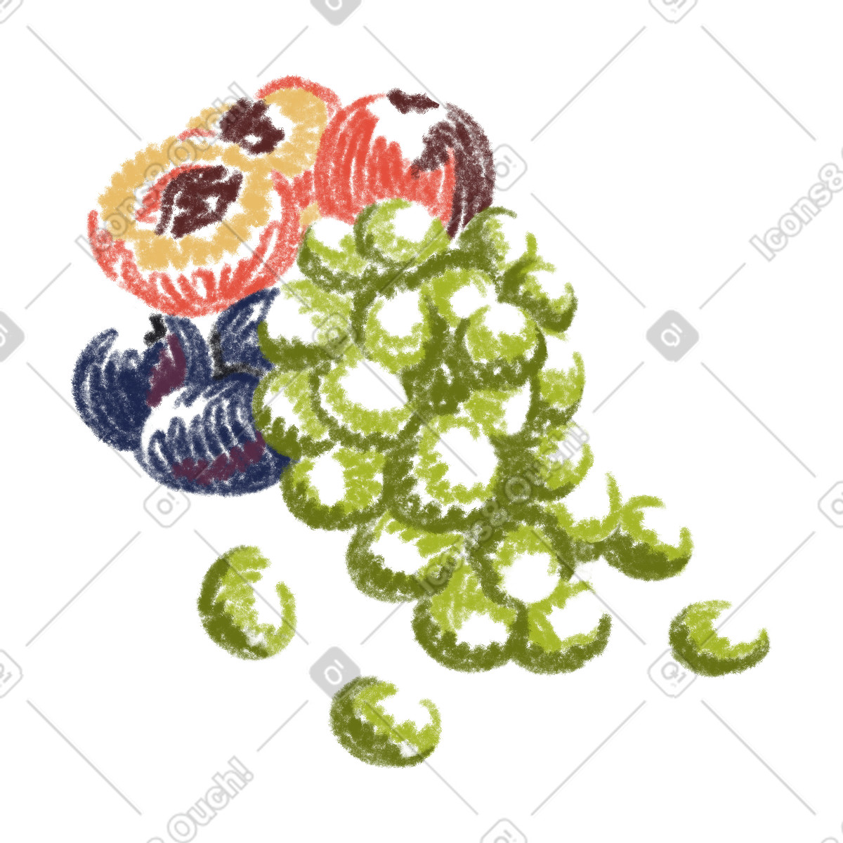 Fruts illustration in Sketchbook style download in PNG, SVG