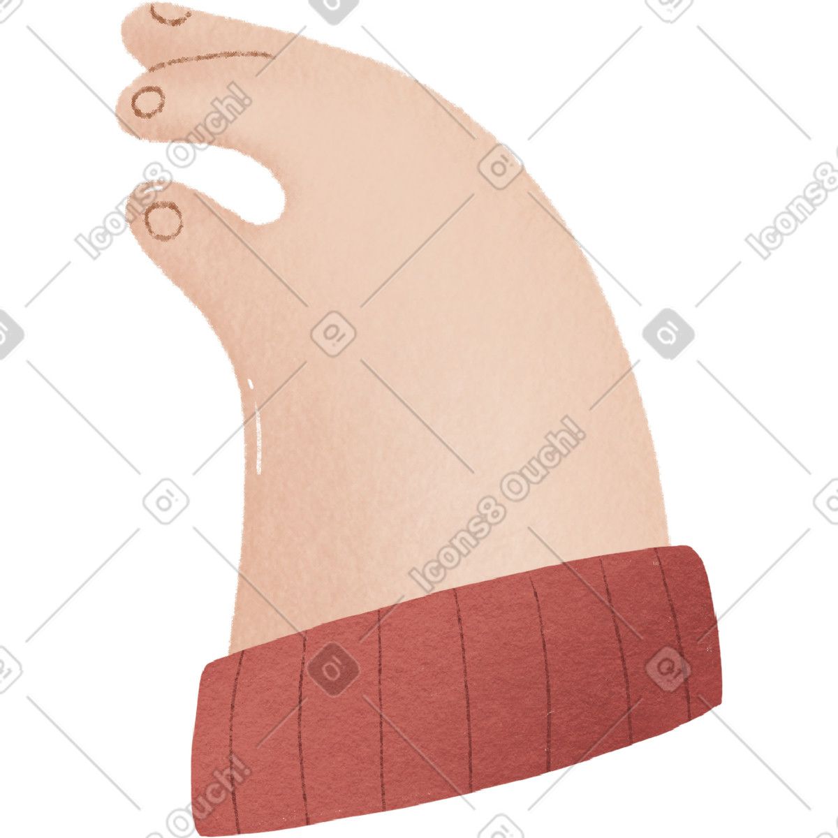 Red sleeve arm-Illustration im Woolly-Stil als Download in PNG, SVG