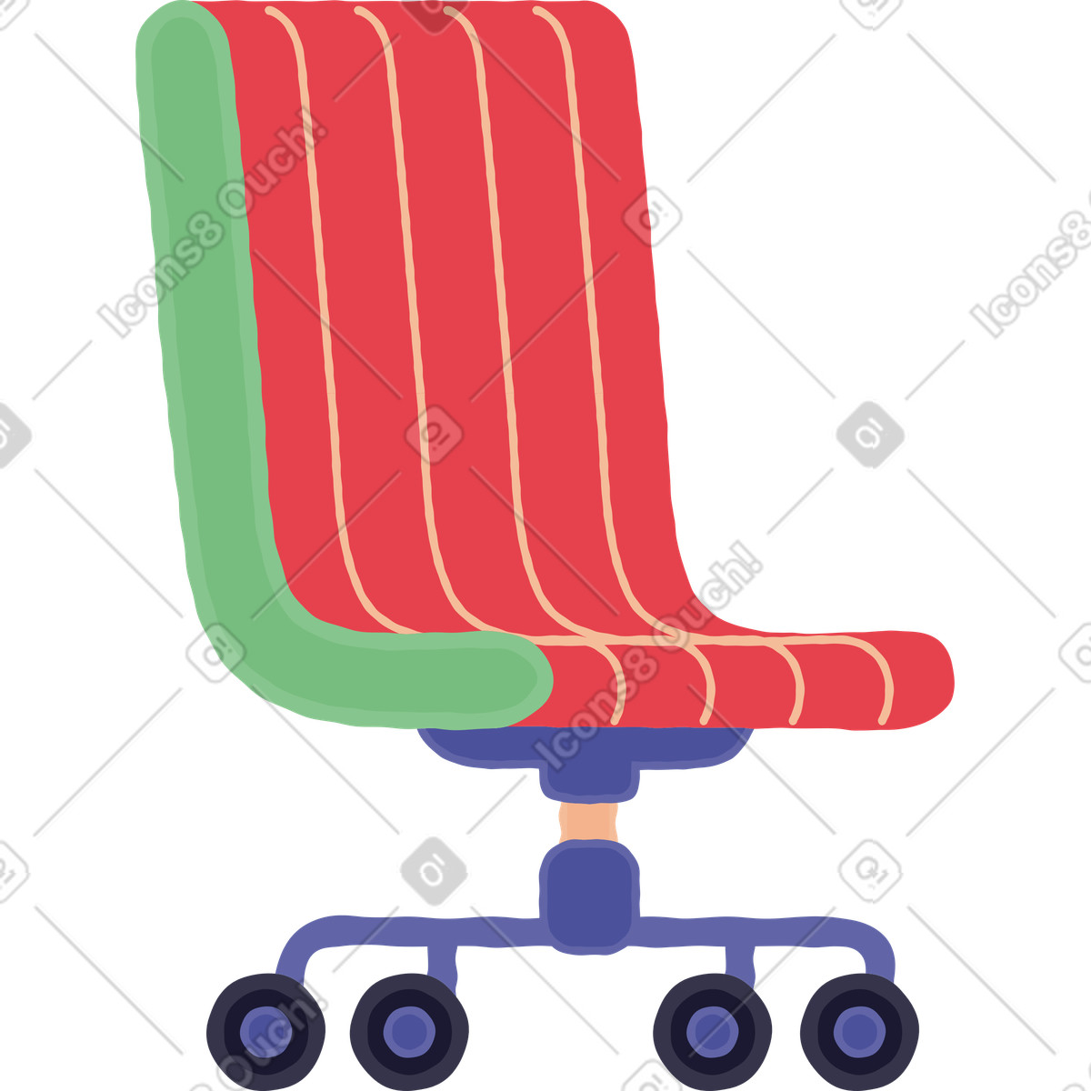 Chair illustration in Stripy style download in PNG, SVG