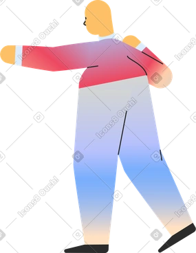 Chubby adult pointing back PNG, SVG