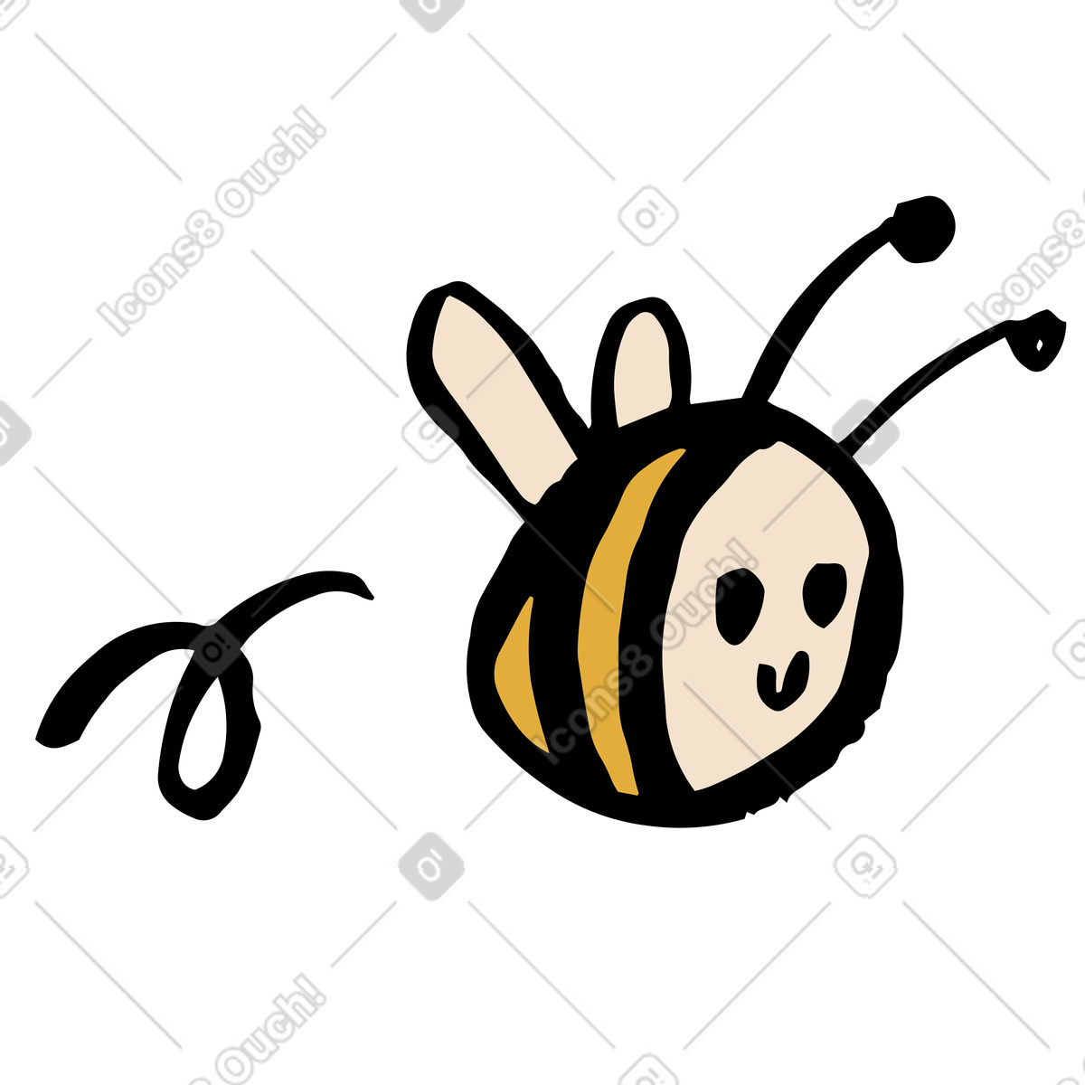 Flying smiling bee illustration bees clipart graphic vector image