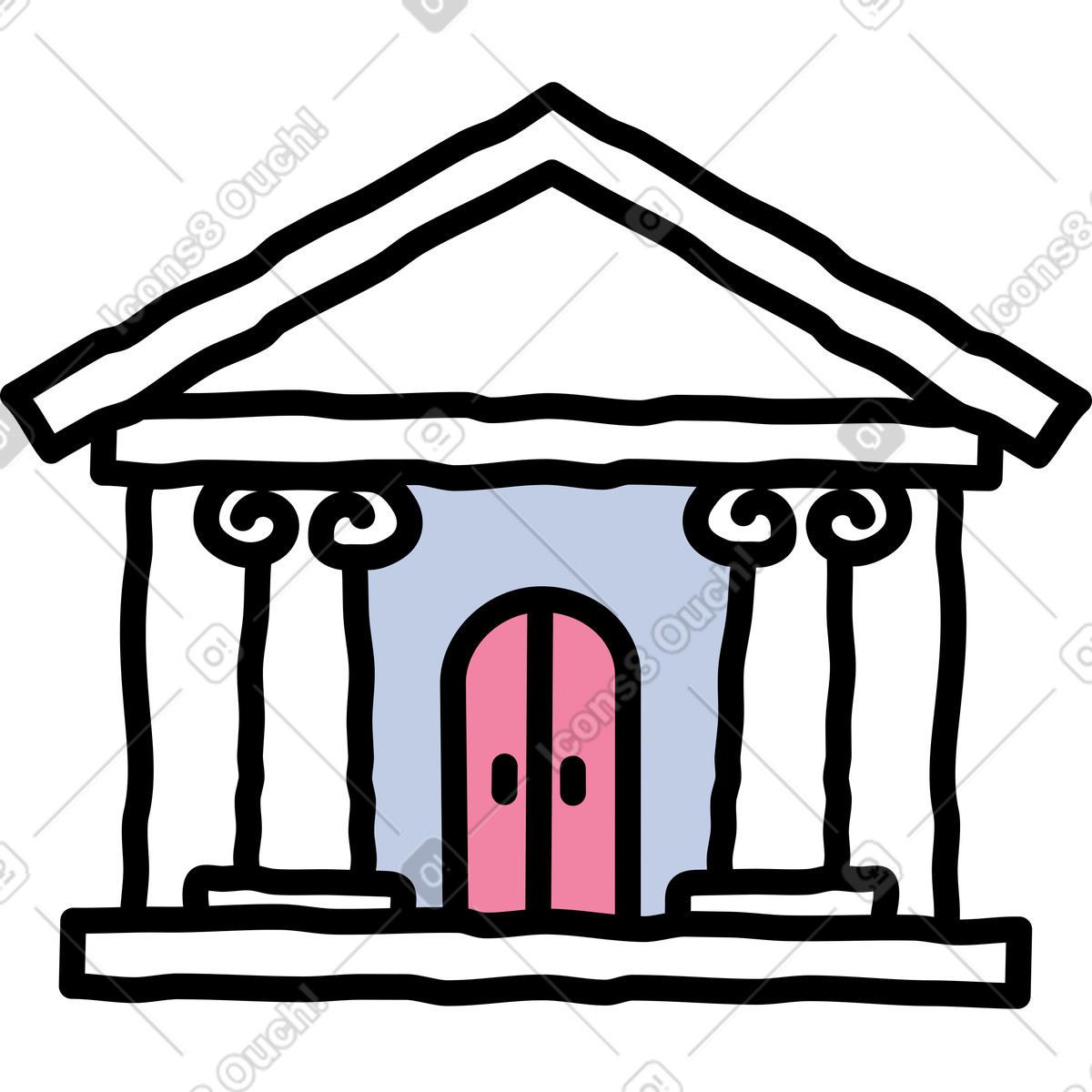Ilustração de Edifício clássico em no estilo Notes para baixar em PNG, SVG