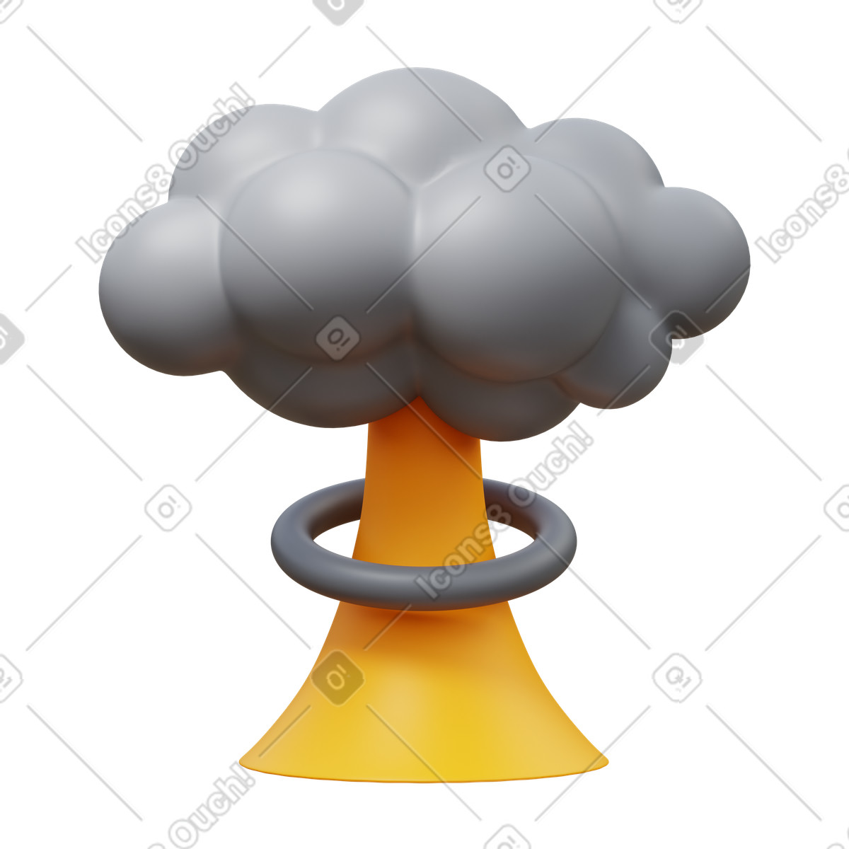 Illustration Mushroom cloud dans le style 3D Fluency à télécharger aux formats PNG, SVG
