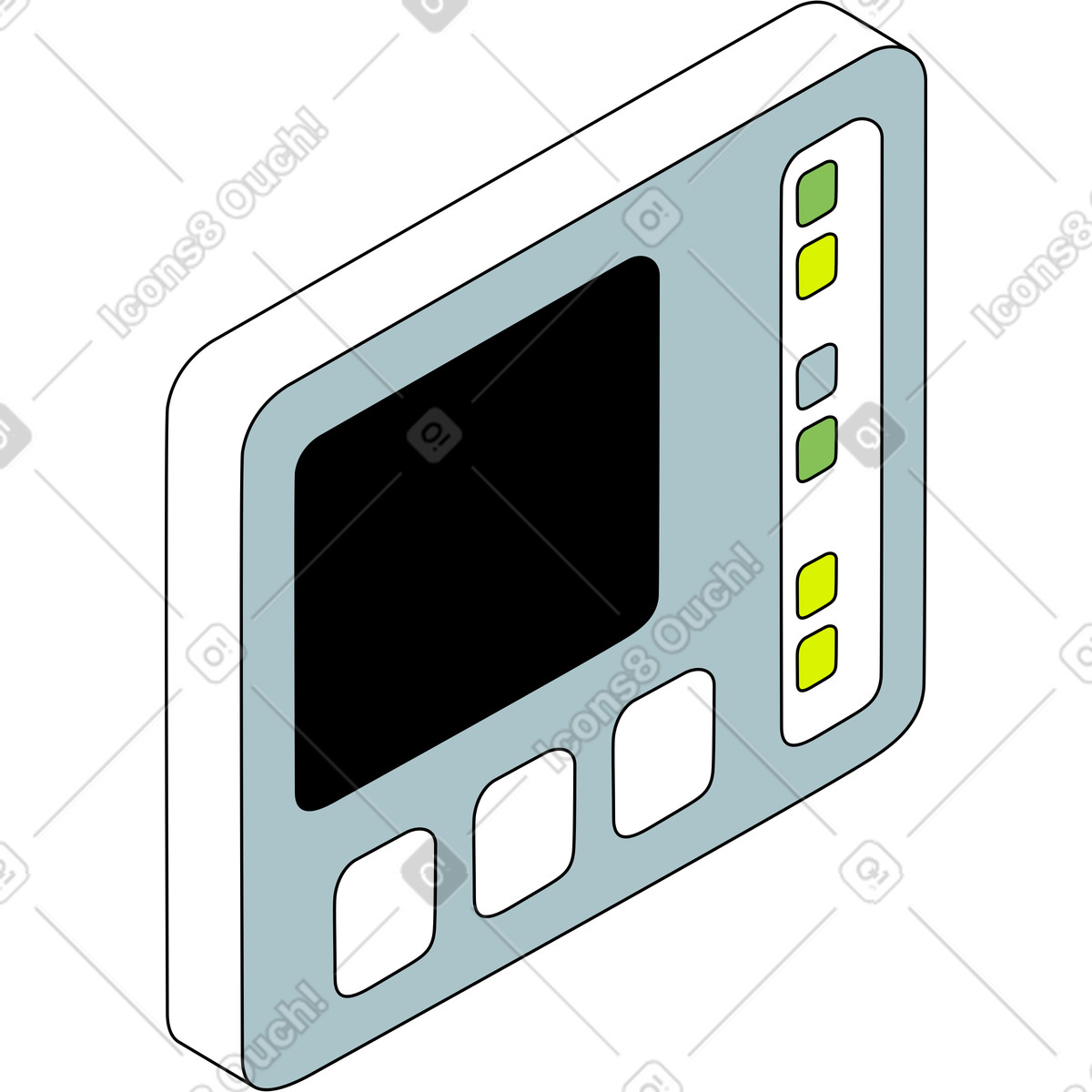 Hospital bed-head panel illustration in Isometric style download in PNG, SVG