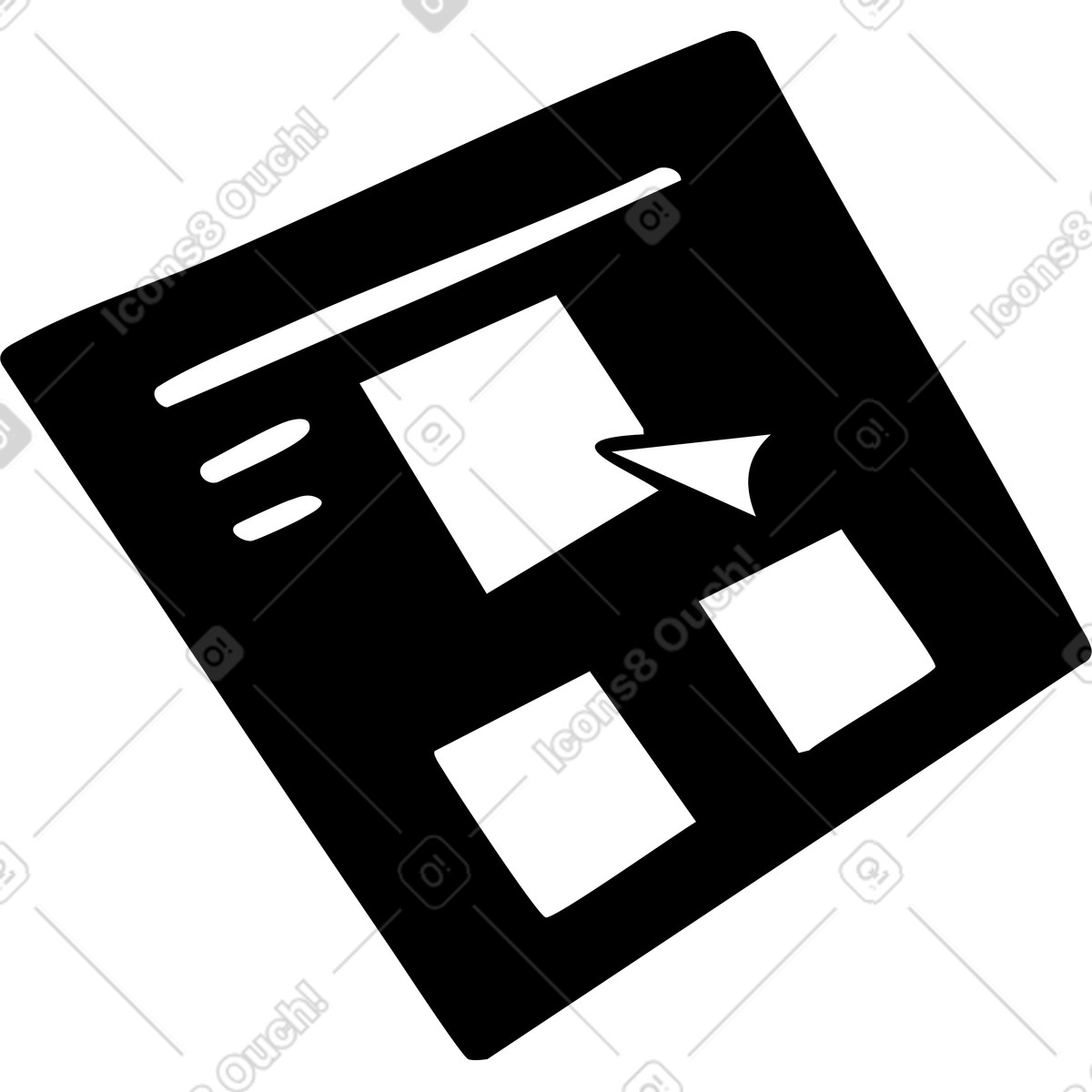 Finestra con post-it illustrazione in stile Line scarica in PNG, SVG