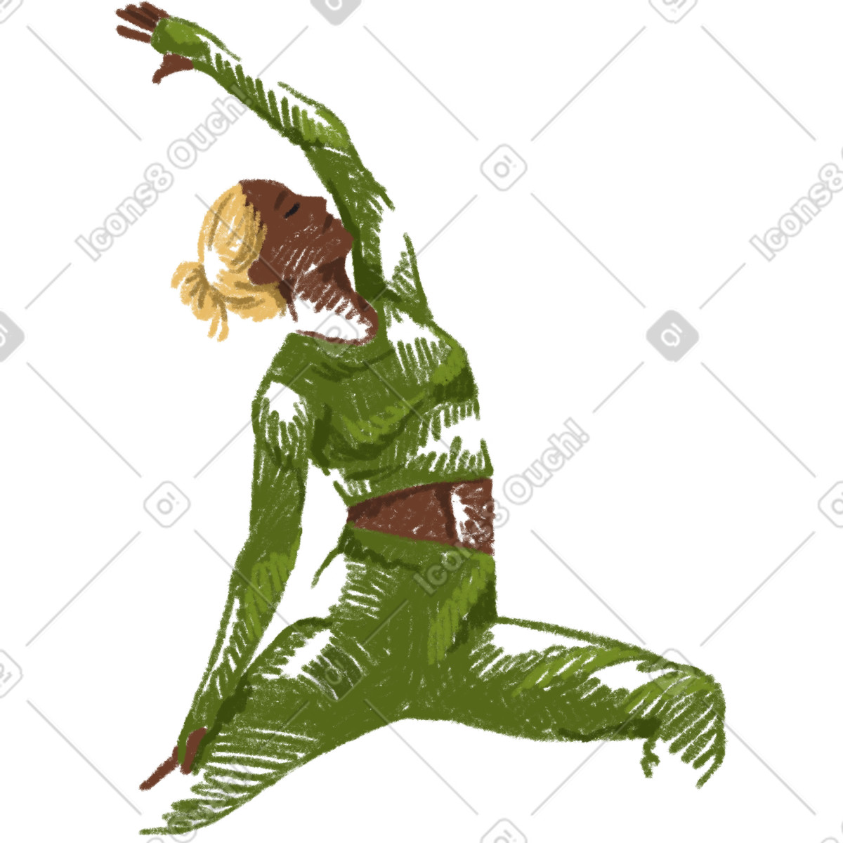 Woman doing yoga illustration in Sketchbook style download in PNG, SVG