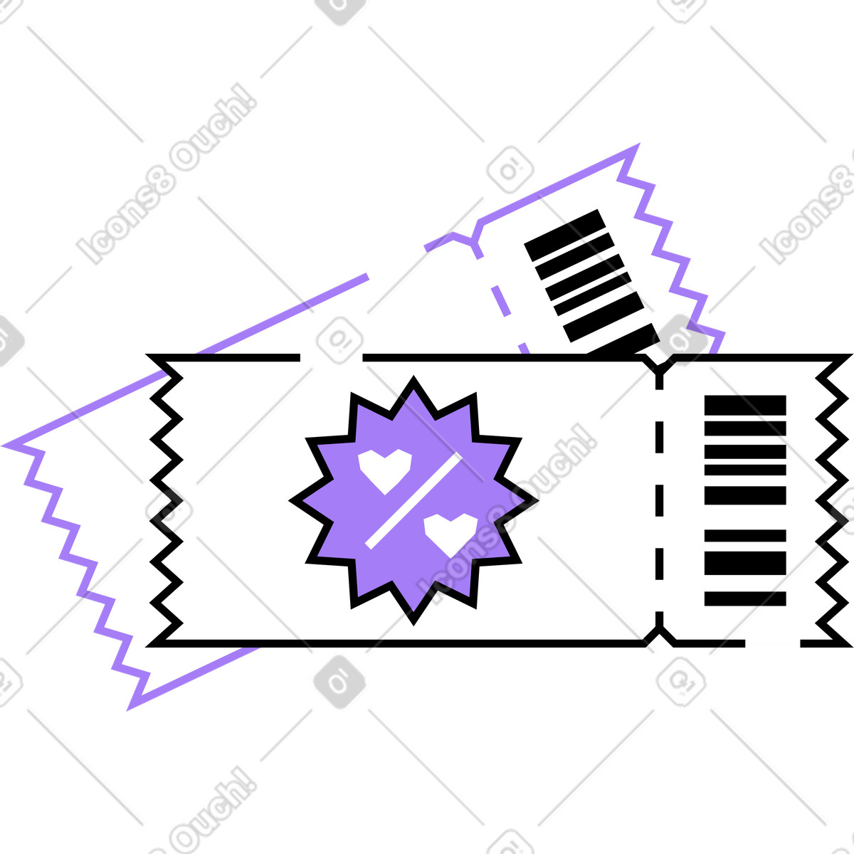 Coupon-Illustration im Amethyst-Stil als Download in PNG, SVG