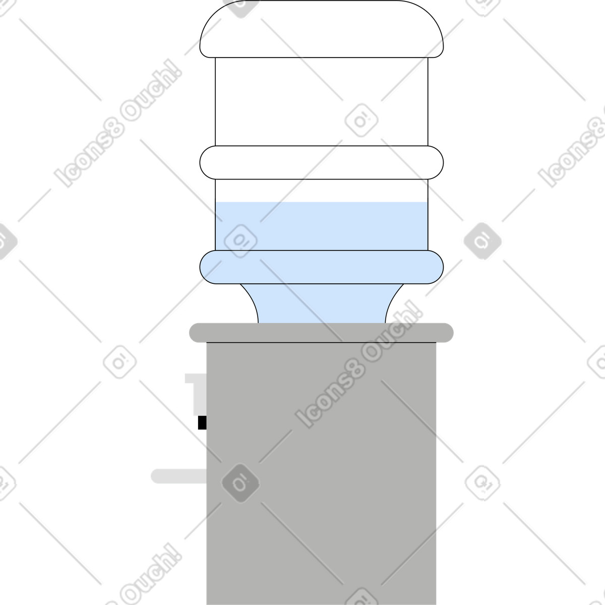 Illustration Refroidisseur d'eau dans le style Tiny à télécharger aux formats PNG, SVG