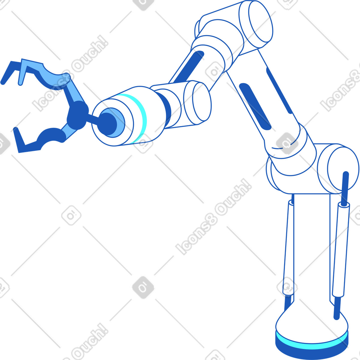 Ilustración Brazo robotico en estilo Storyline a descargar en PNG y SVG
