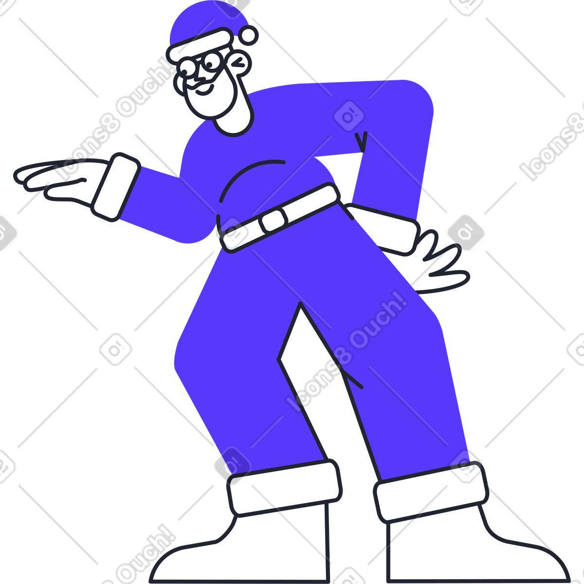 Illustration Père noël dans le style Pablita à télécharger aux formats PNG, SVG