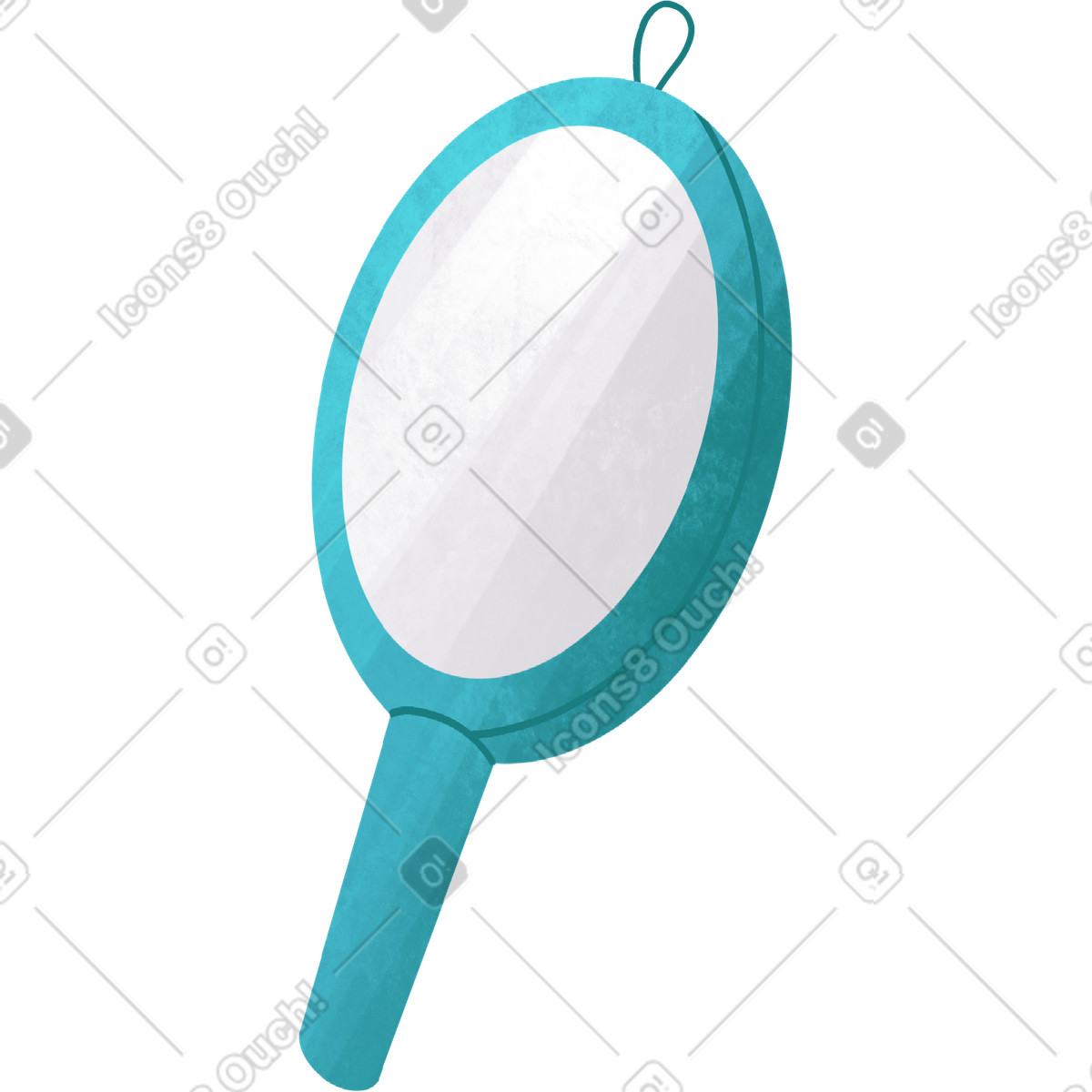 Bonbon 스타일의 Small blue mirror with a handle 일러스트레이션 PNG, SVG 다운로드