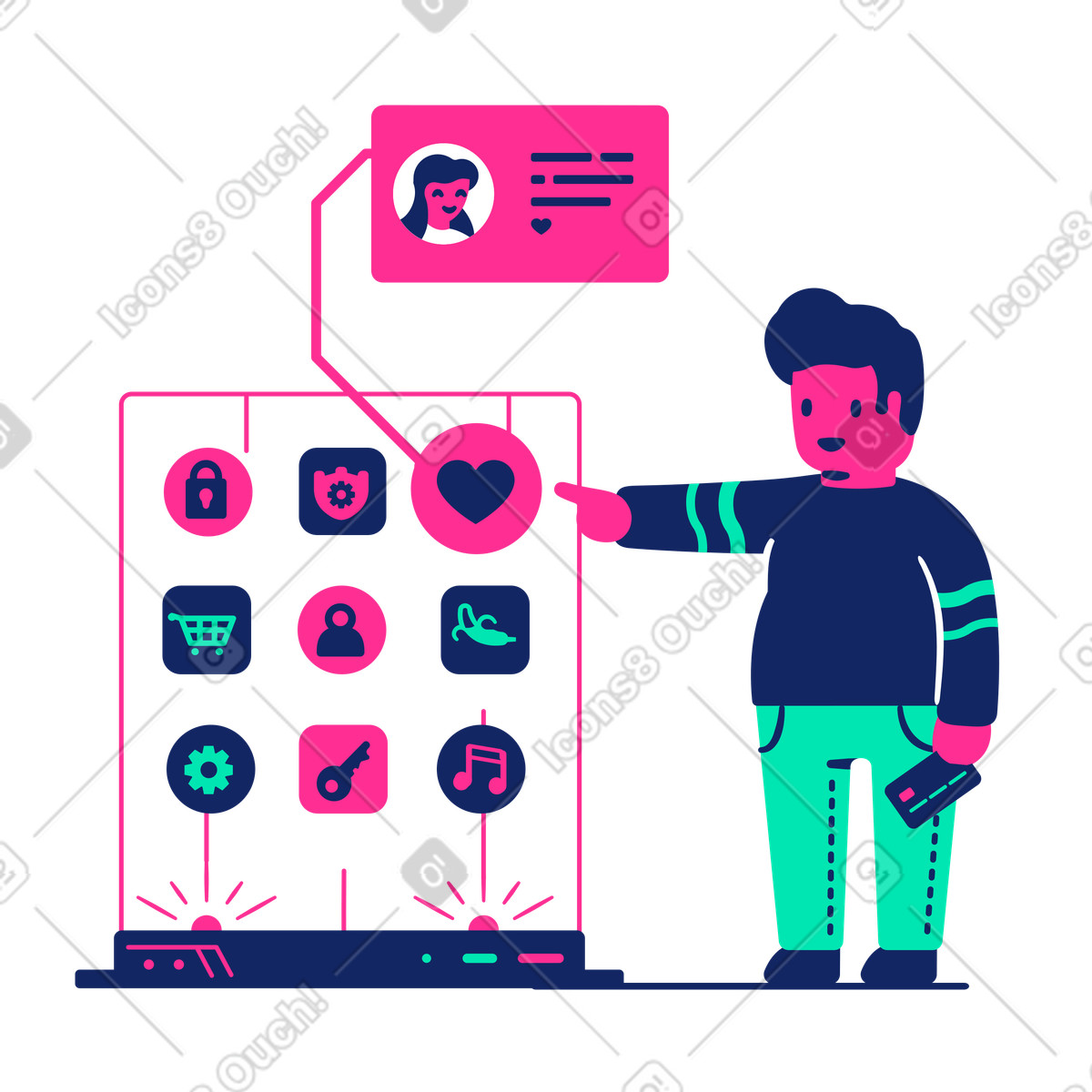 Using the app illustration in PNG, SVG