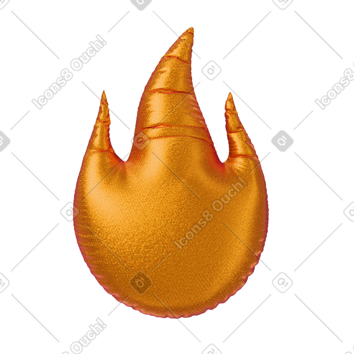 Illustration Feu orange gonflable dans le style 3D Plush icons à télécharger aux formats PNG, SVG