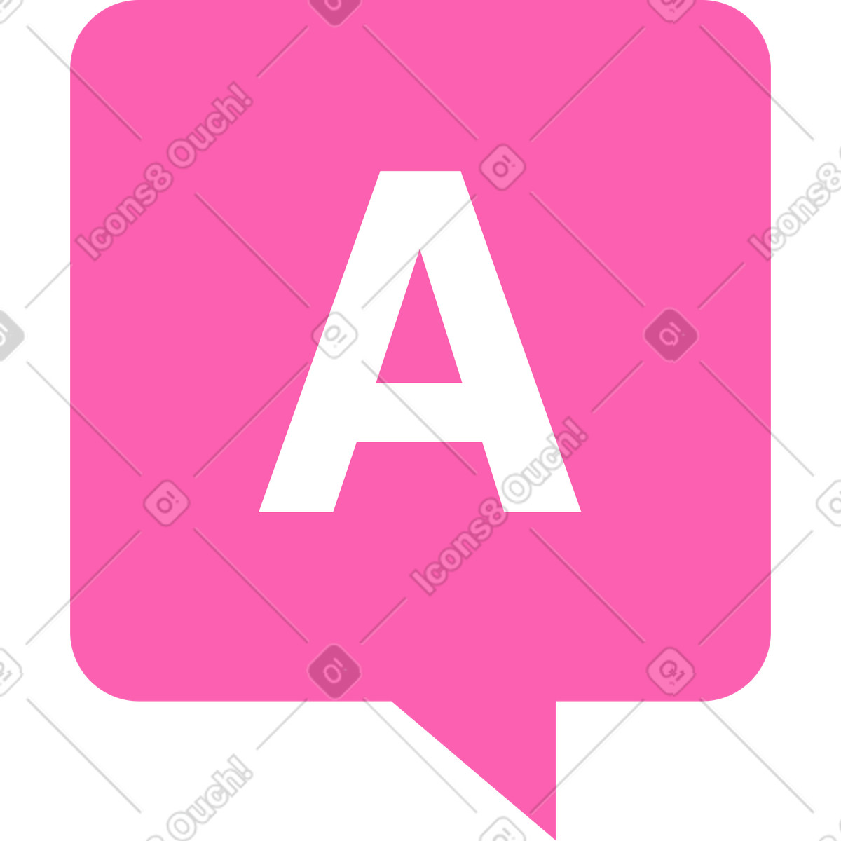 Sprechblase mit buchstabe a-Illustration im Whimsy-Stil als Download in PNG, SVG