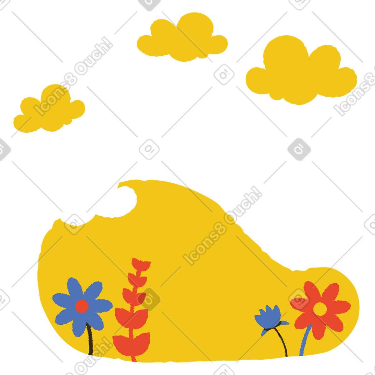 下载 Bermuda 风格的 花田 插画，支持 PNG、SVG 格式