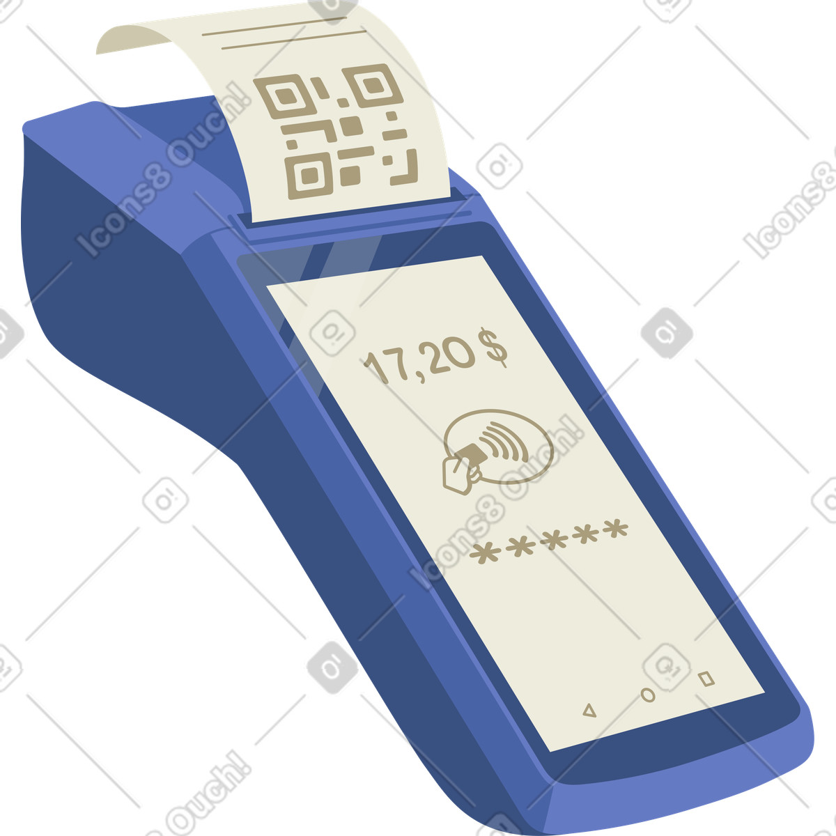 下载 Social 风格的 有支票的银行终端 插画，支持 PNG、SVG 格式