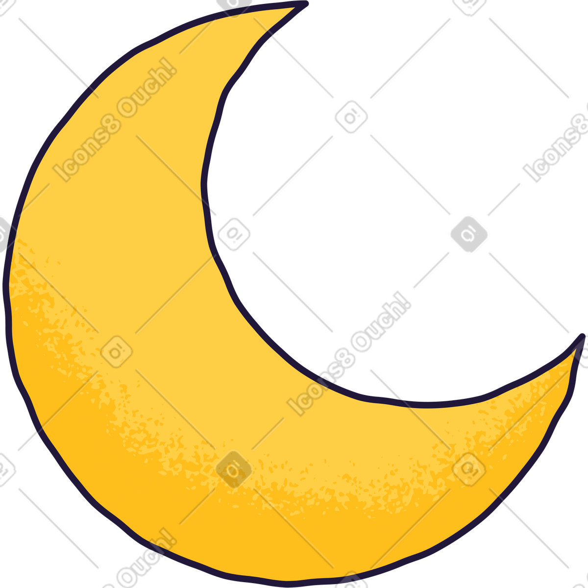 Illustration Croissant de lune dans le style Conifer à télécharger aux formats PNG, SVG