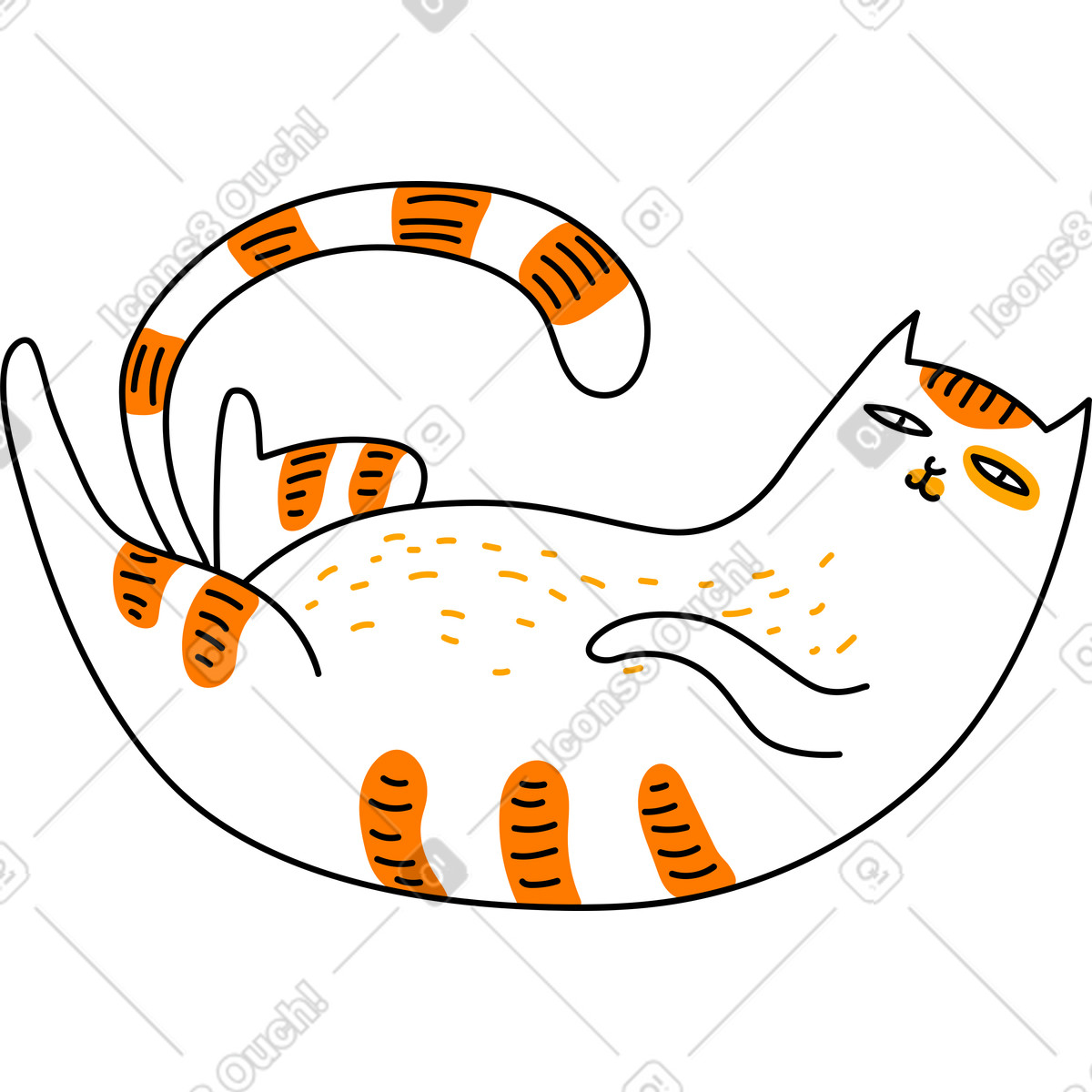 Cat in the pot illustration Purr style download PNG, SVG