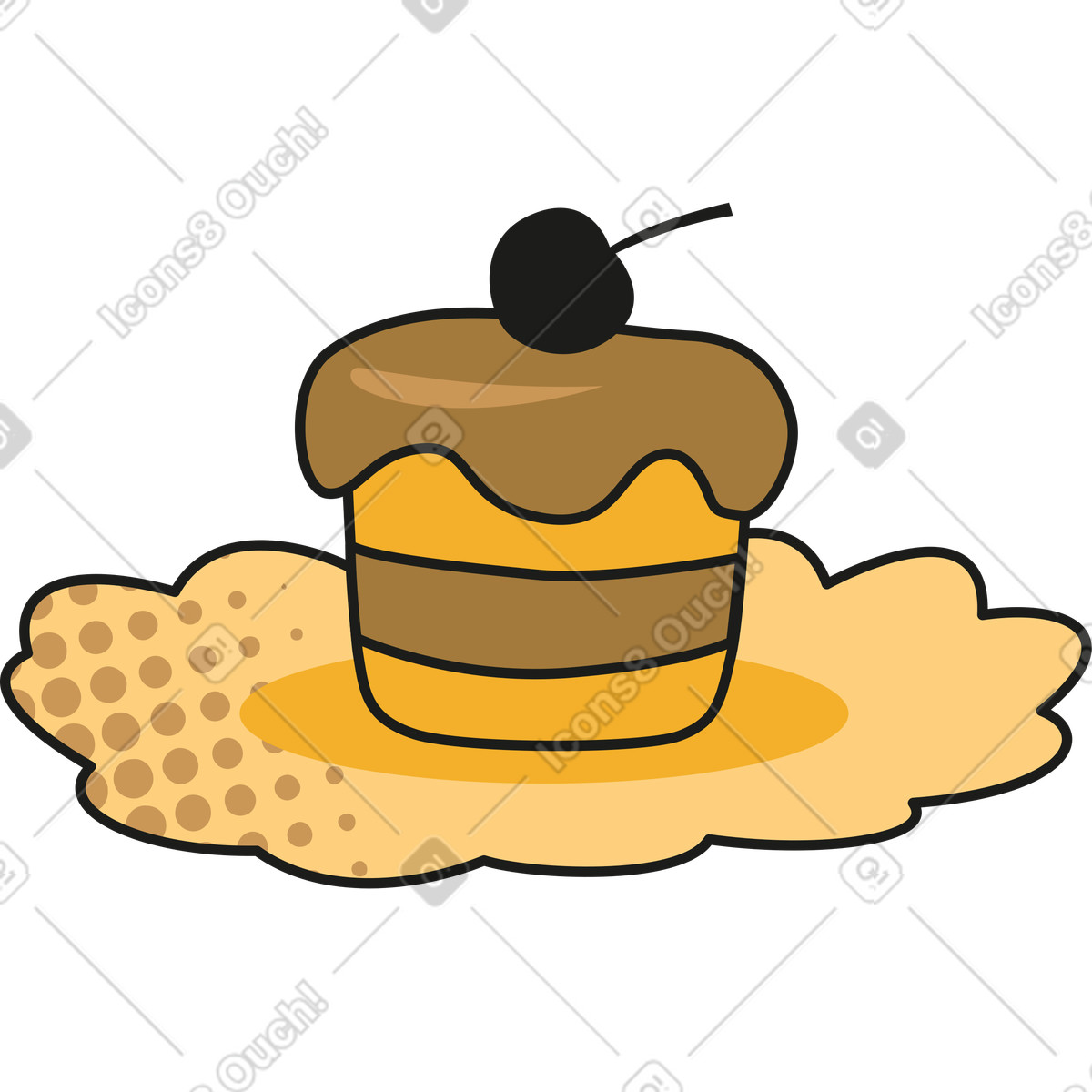 Ilustração de Bolo em no estilo Rubber para baixar em PNG, SVG