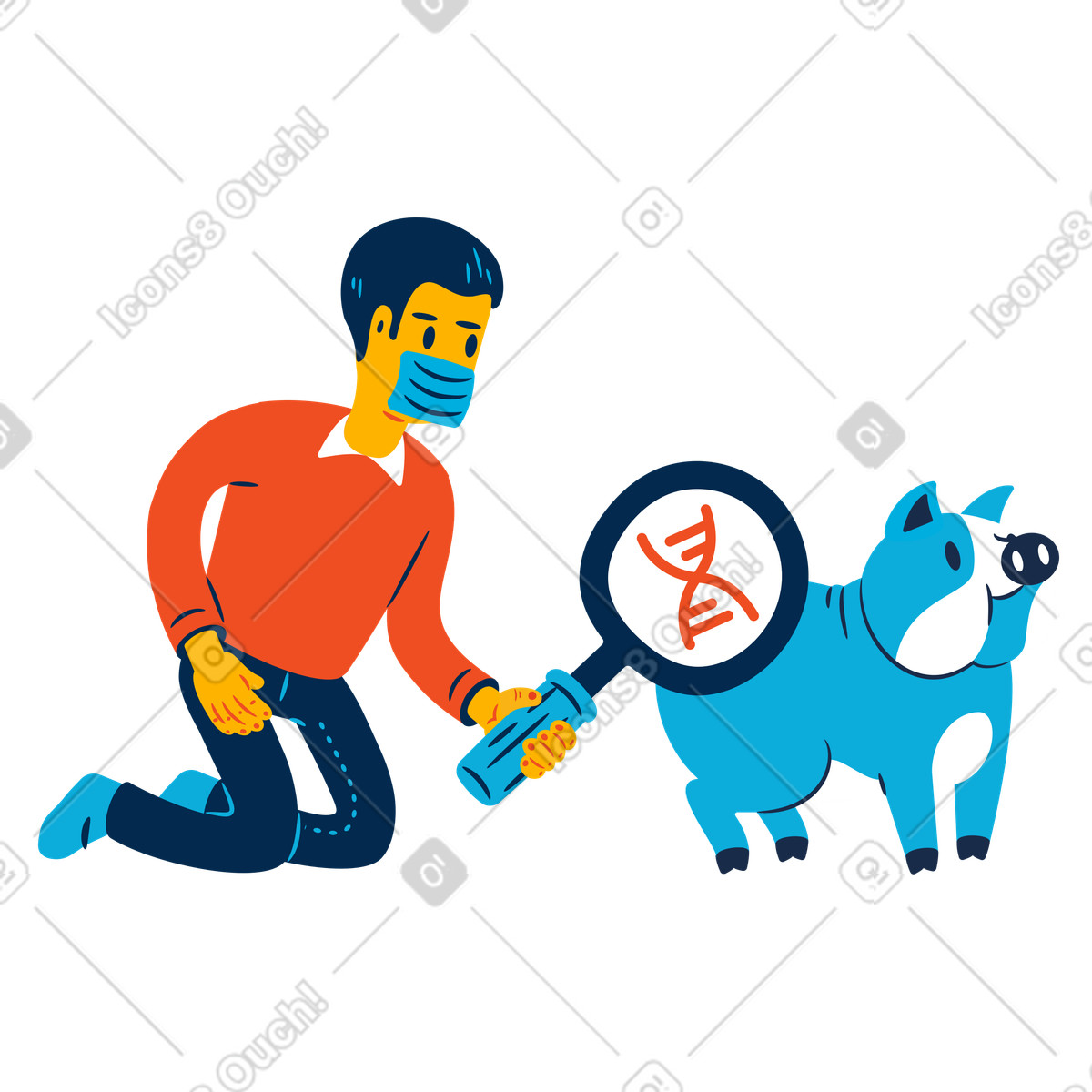 Illustration Recherche adn dans le style Flame à télécharger aux formats PNG, SVG