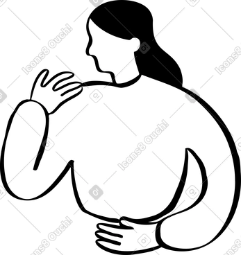 긴 머리를 가진 여자의 몸통 PNG, SVG