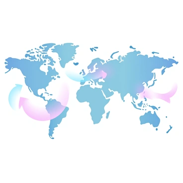 A world map is displayed with clearly defined global ocean currents represented by numerous arrows in various directions. The arrows are colored in gradient pastel tones, creating a visually appealing contrast against the map's background. Each arrow is labeled with the name of the corresponding ocean current, making it easy to identify their paths. The map is filled with subtle geographical features, such as continents and major ocean basins, providing context to the flowing currents.
