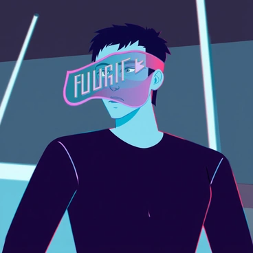 A man with short black hair and stubble is standing in a dimly lit environment. He is wearing a large mask that is labeled "tough" in bold letters, which obscures his facial features. His real face, partially visible around the edges of the mask, reveals a look of vulnerability with soft eyes and a slight frown. He is dressed in a simple, fitted black shirt. The contrast between the mask and his expression highlights an internal struggle, depicting the tension between the façade of strength and the reality of his emotions.