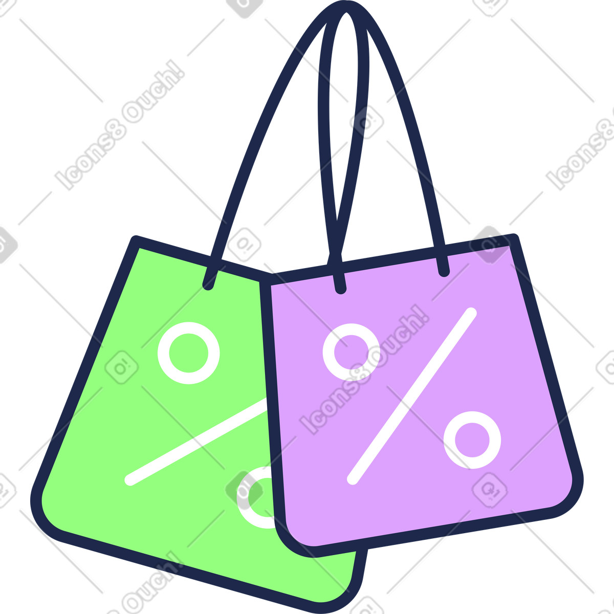 Ilustración Bolsos con descuento en estilo Outline a descargar en PNG y SVG