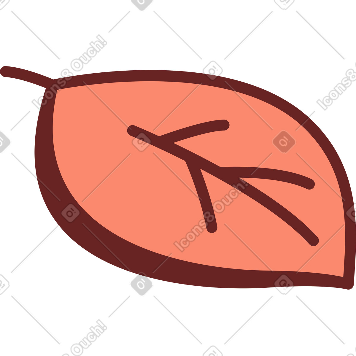Leaf illustration in Storyline style download in PNG, SVG